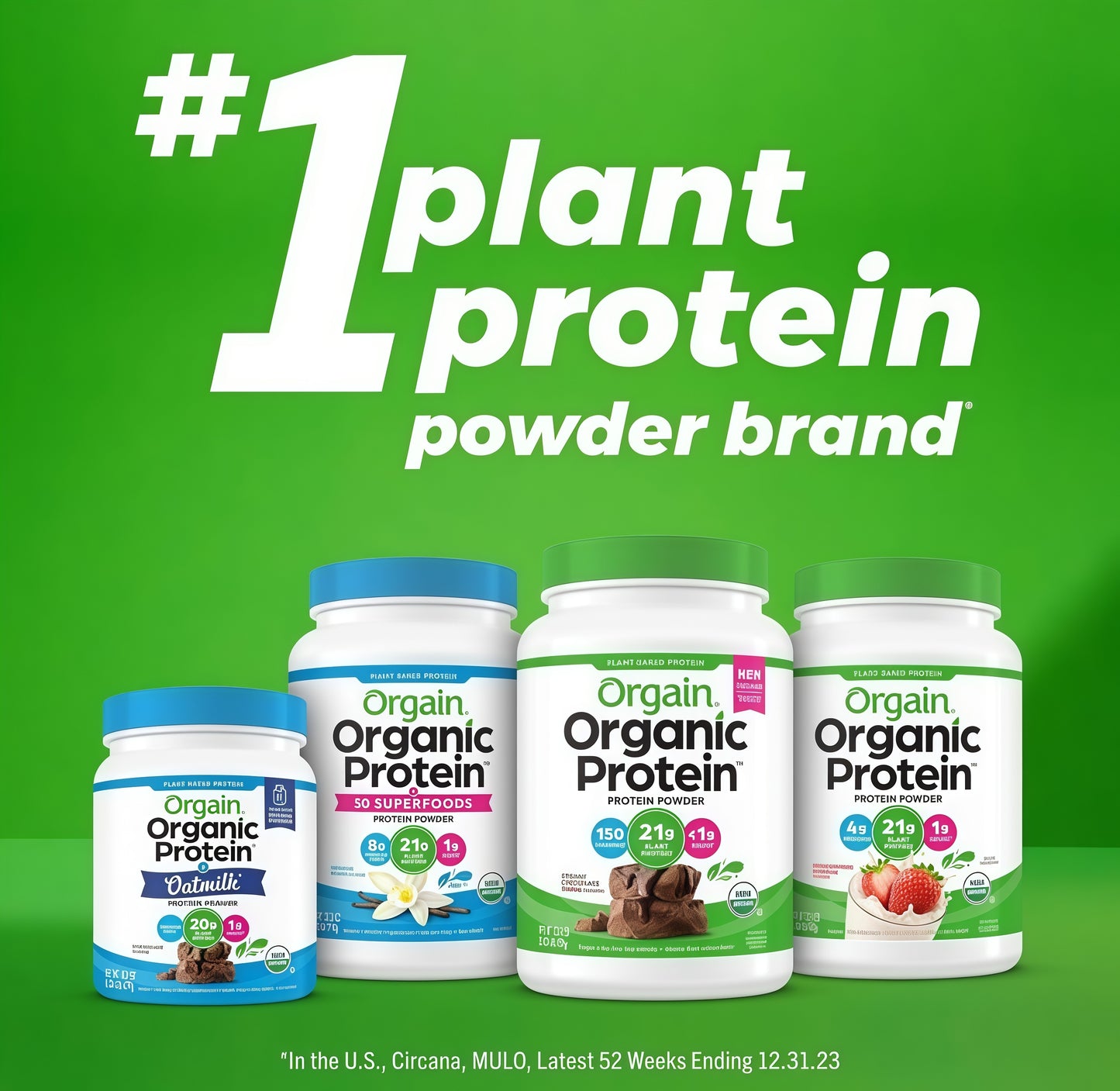 Organic Proteintm Plant Based ProteinPowder-Creamy Chocolate Fudge Pack of 2