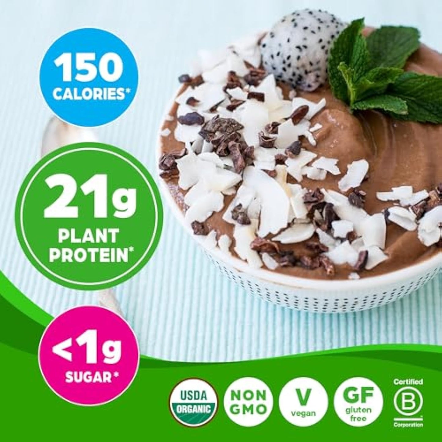 Organic Proteintm Plant Based ProteinPowder-Creamy Chocolate Fudge Pack of 2